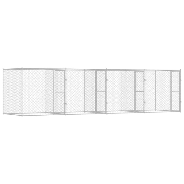 vidaXL Hundbur silver 800 x 200 x 200 cm Galvaniserat Stål
