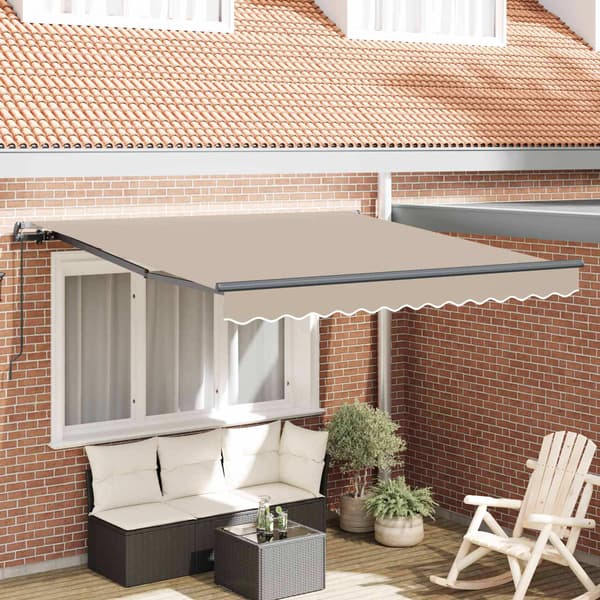 vidaXL Utfällbar markis Beige 350 x 250 cm Polyester och Stål