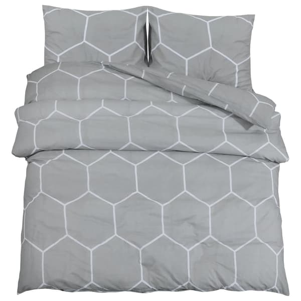 vidaXL Bäddset grå 200x200 cm bomull