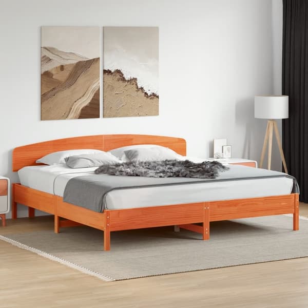 vidaXL Hodegavl voksbrun 200 cm heltre furu