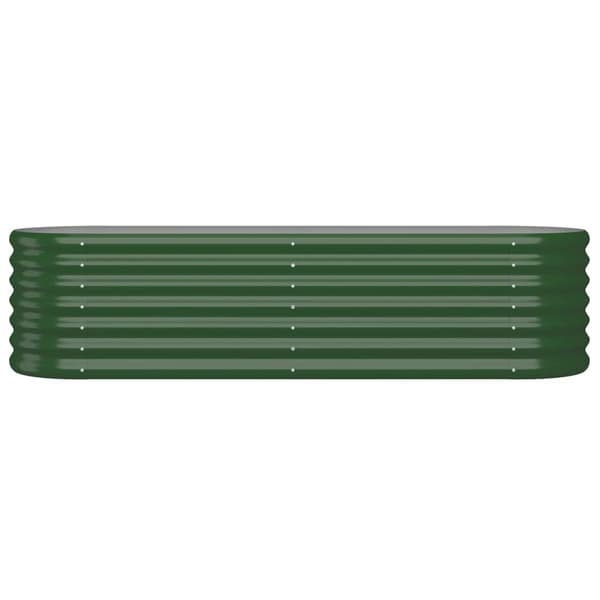 vidaXL Odlingslåda galvaniserat stål 152x40x36 cm grön