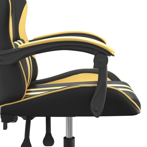 vidaXL Gamingstol svart och guld konstläder