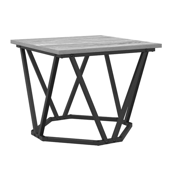 vidaXL Kaffeebord 3 pcs Grå Sonoma Konstruerat trä och stål