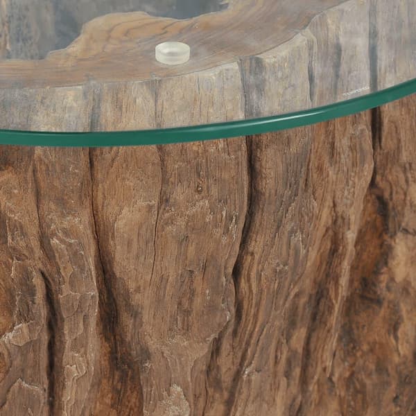 vidaXL Soffbord teak glas 50x40 cm