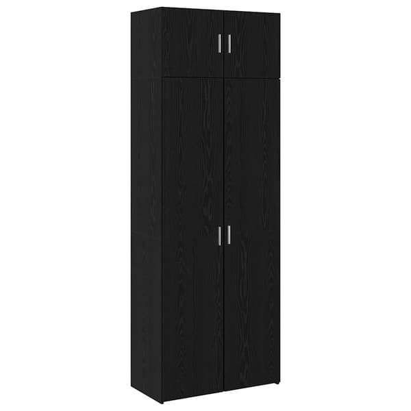 vidaXL Oppbevaringsskap 3 pcs Svart Eik