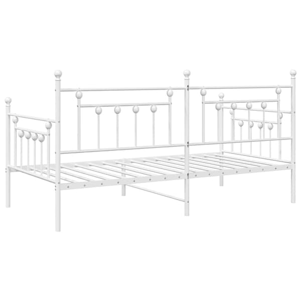 vidaXL Dagbäddram Vit 100 x 190 cm Stål