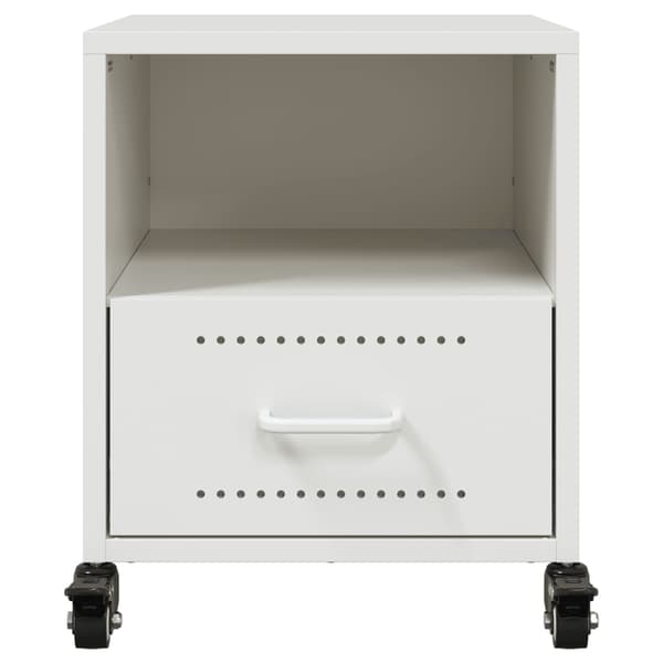 vidaXL Sängbord 2 st vit 36x39x43,5 cm stål