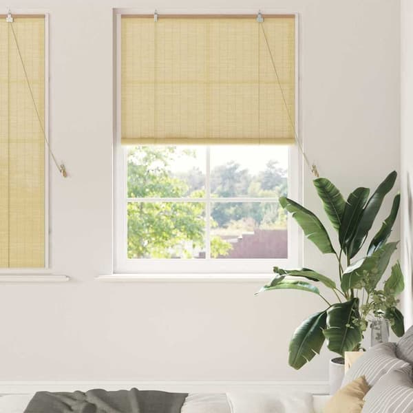 vidaXL Rullgardin med gardiner Natur 120 x 160 cm Bambu
