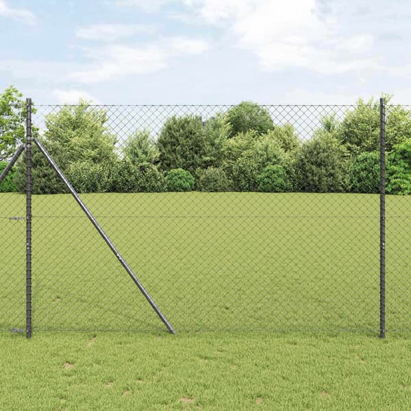 vidaXL Kjedegjerde Grå 10 x 1,5 m Stål