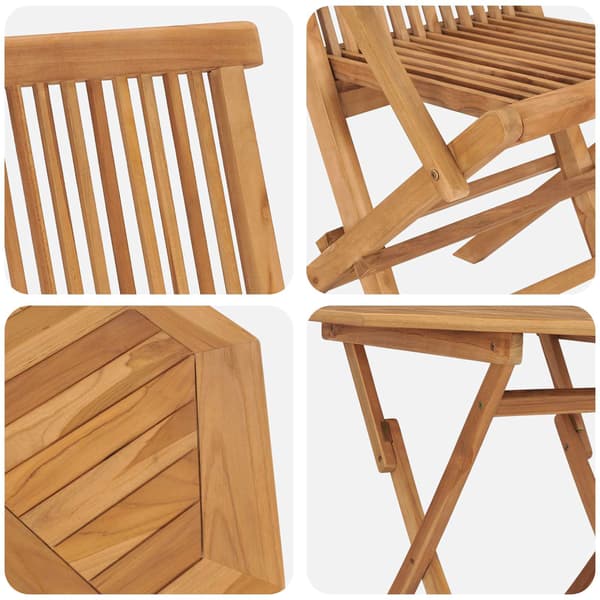 vidaXL Hage Spisegruppe 3 pcs Brun Solid akasietre
