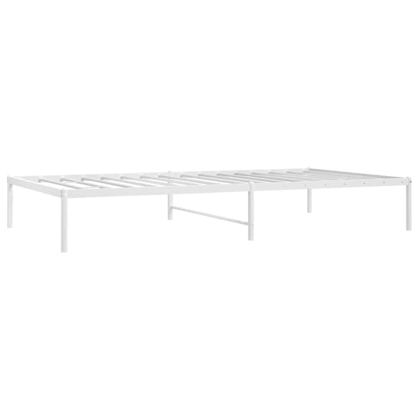 vidaXL Sängram metall vit 107x203 cm