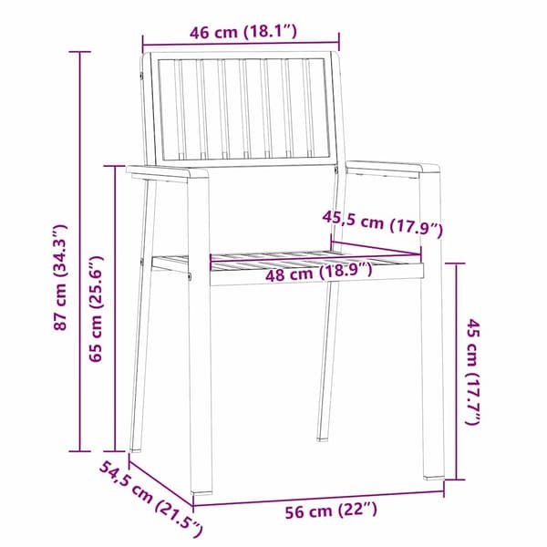 vidaXL Utendørs spisestue sett 7 pcs Brun Solid akasietre