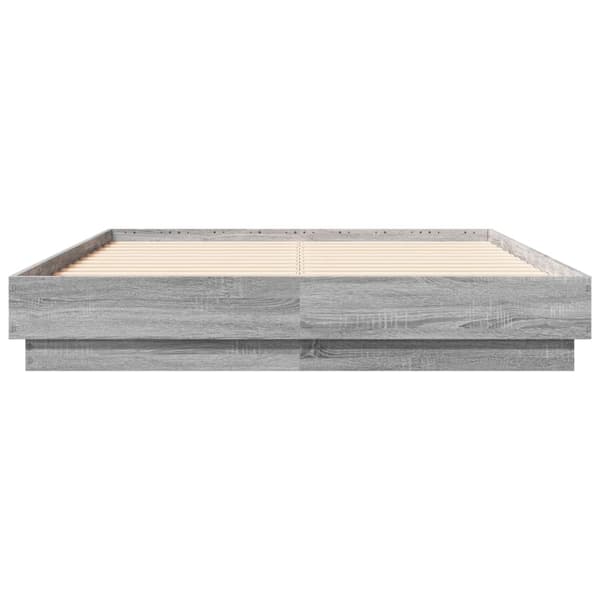 vidaXL Sengeramme grå sonoma 120x190 cm konstruert tre