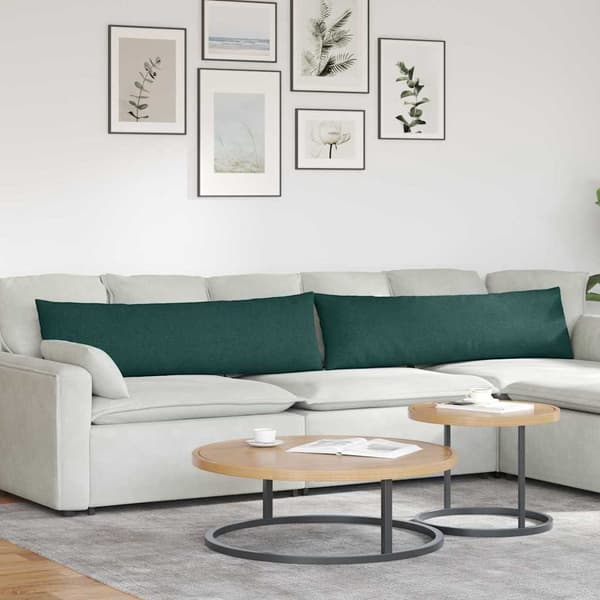 vidaXL Soffkuddar 2 st Mörkgrön 145 x 40 cm tyg