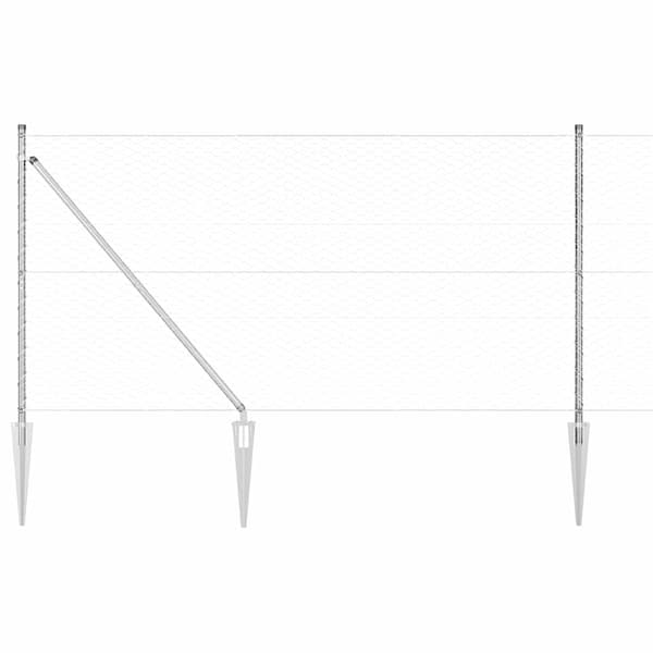 vidaXL Stängselstolpe Silver