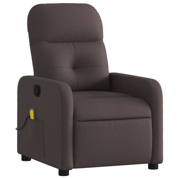 vidaXL Massagefåtölj mörkbrun tyg