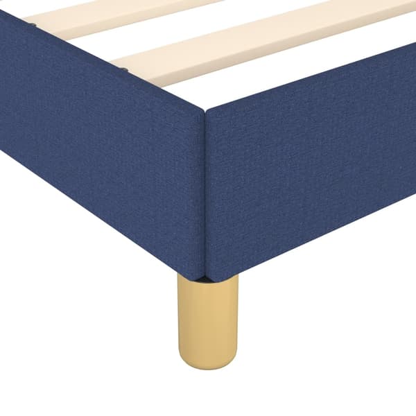 vidaXL Sängram med huvudgavel blå 90x200 cm tyg