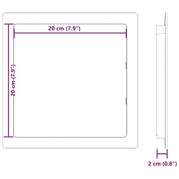 vidaXL Åtkomstpaneler 2 pcs Vit 20 x 20 cm ABS Plast