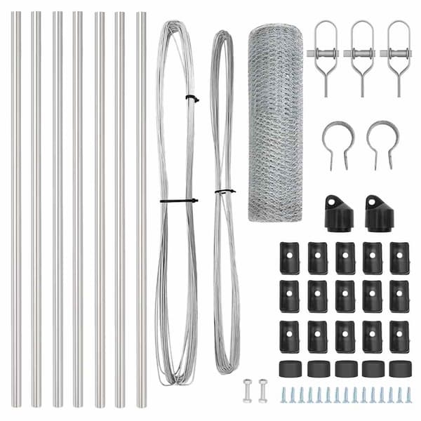 vidaXL Stängselstolpe Silver 10 x 0,6 m (13 mm nät) Stål