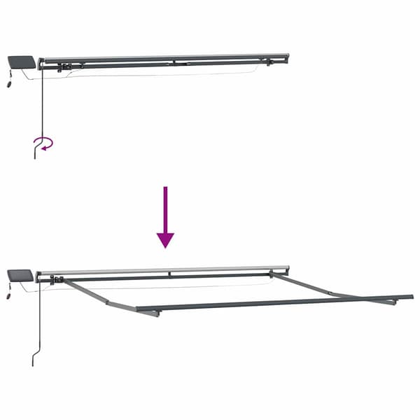 vidaXL Innvendbar Markise Grønn og hvit 350 x 250 cm stoff
