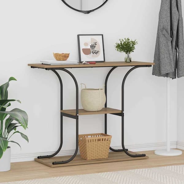 vidaXL Konsollbord Artisan Eik 101 x 35 x 80,5 cm Konstruert tre