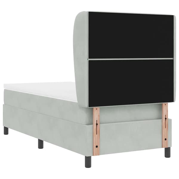 vidaXL Bäddfjäder med madrass Ljusgrå 200 x 100 cm Sammet