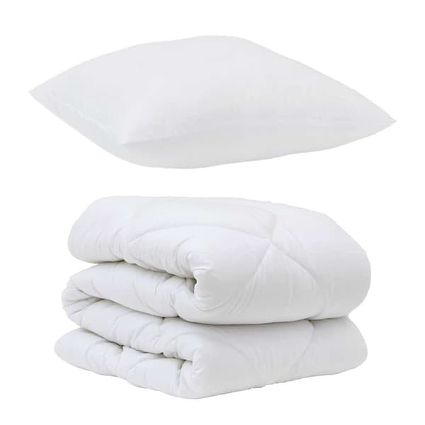 vidaXL Täckeset med kudde 2 pcs Vit Mikrofiber