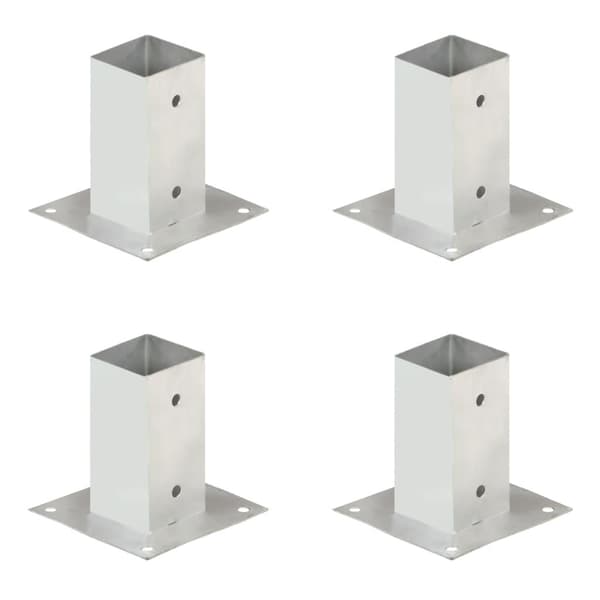 vidaXL Stolpeankere 4 stk galvanisert metall 71 mm