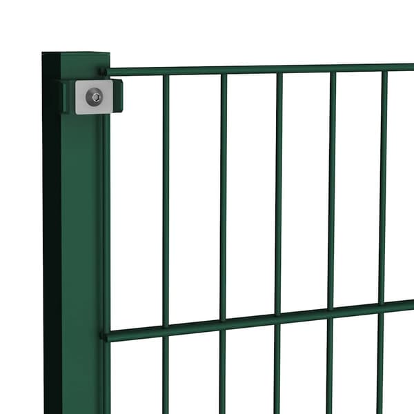 vidaXL Stängselpanel med stolpar järn 15,3x0,8 m grön