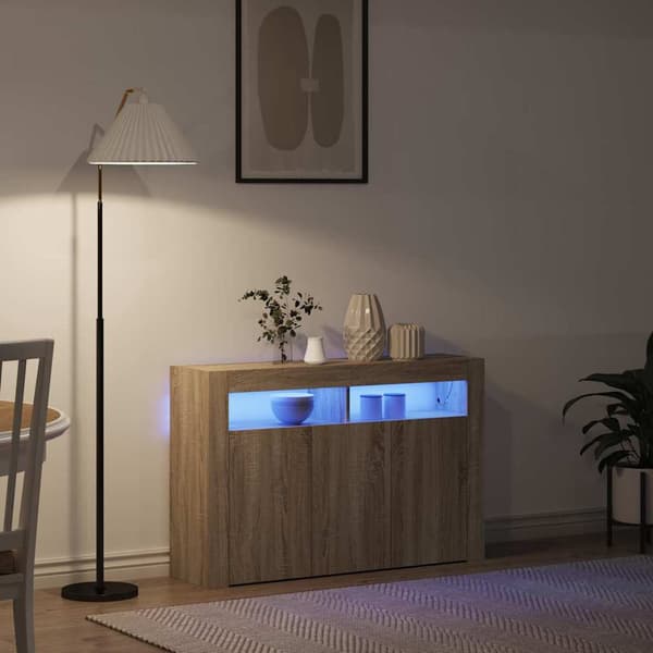 vidaXL Serviesskap Sonoma eik 116 x 30 x 75 cm Konstruert tre