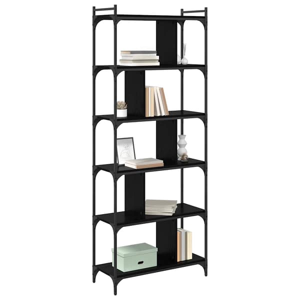 vidaXL Bokhylle Svart eik 76 x 32 x 192 cm Konstruert tre