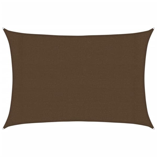 vidaXL Solseil 160 g/m² brun 3x5 m HDPE