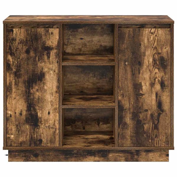 vidaXL LED sideboard Røkt eik 90 x 32 x 75 cm Konstruert tre