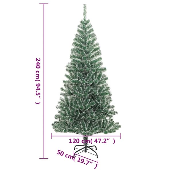 vidaXL Plastgran med snö grön 240 cm