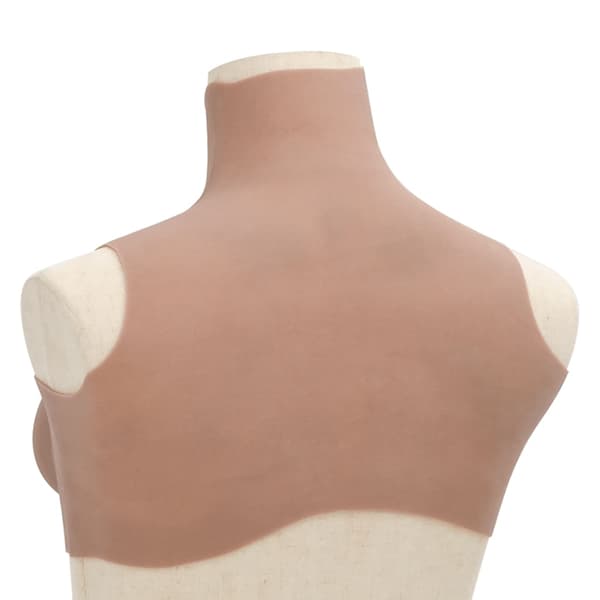 vidaXL Silikonbryst lysebrun D-cup