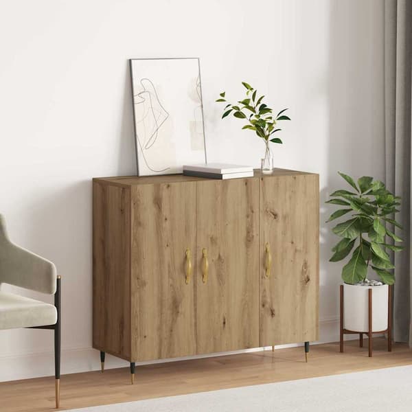 vidaXL Serviesskap Artisan Eik 90 x 34 x 80 cm Konstruert tre