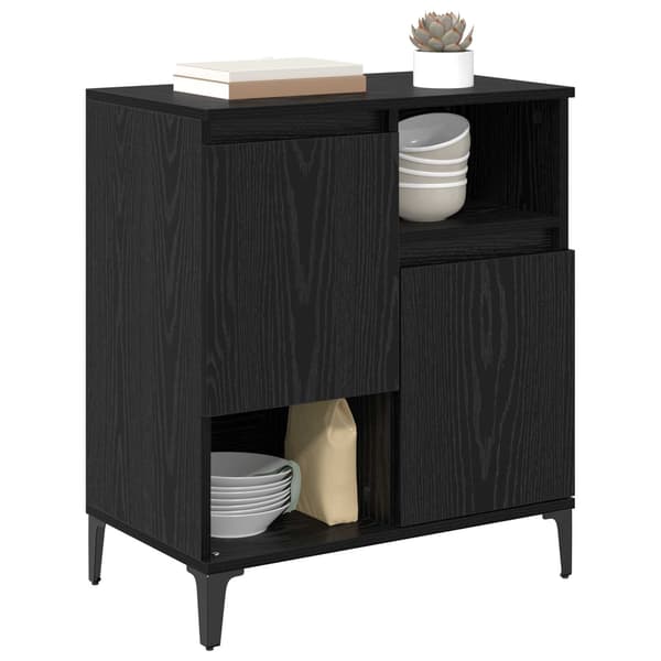 vidaXL Serviesskap Svart Eik 60 x 35 x 70 cm Konstruert tre