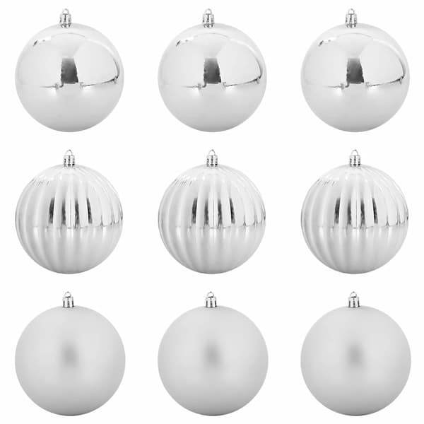 vidaXL Julgranskula Set XL 9 st silver Plast