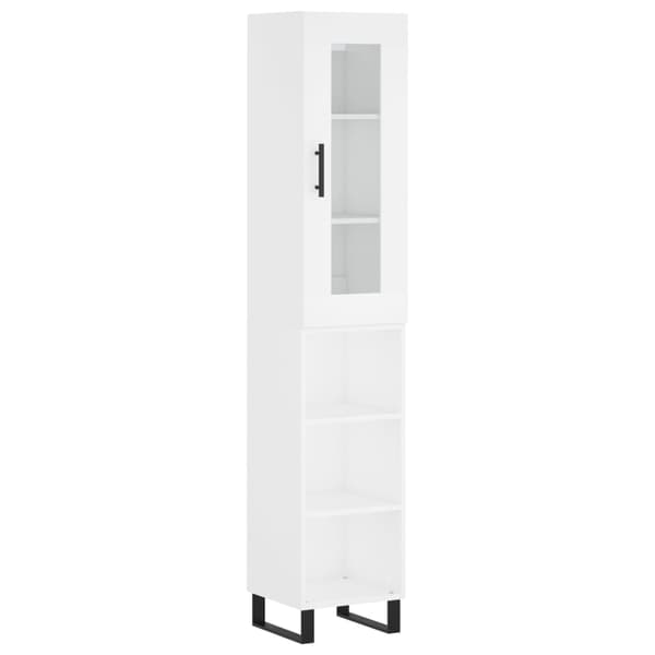 vidaXL Highboard hvit 34,5x34x180 cm konstruert tre
