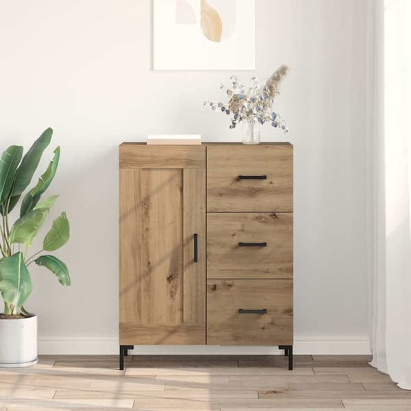 vidaXL Serviesskap artisan eik 69.5 x 34 x 90 cm Konstruert tre