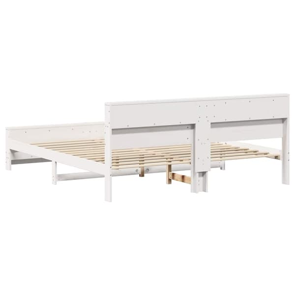 vidaXL Sengestamme med hodegjerde Hvit 180 x 200 cm Konstruert tre