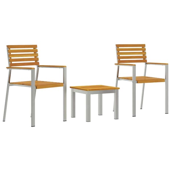 vidaXL Hage Spisegruppe 3 pcs Brun Solid akasietre