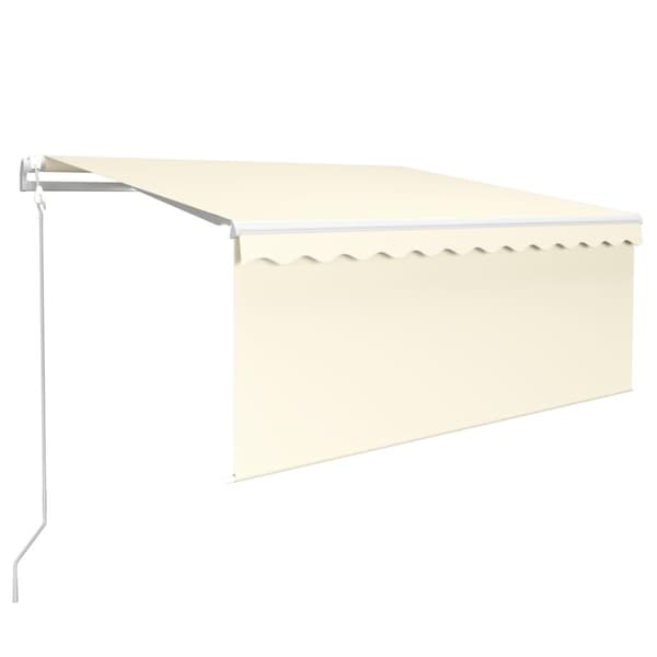 vidaXL Automatisk markis vindsensor rullgardin LED 3,5x2,5m gräddvit