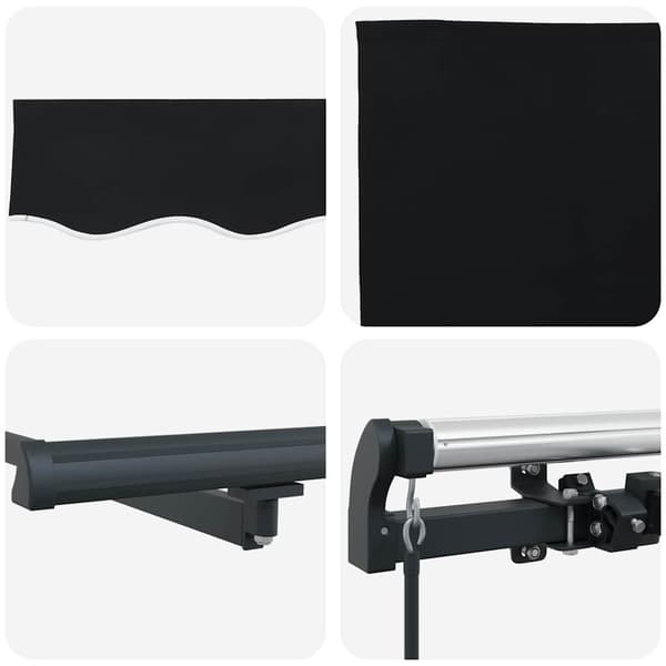 vidaXL Utfällbar markis Svart 400 × 300 cm Polyester och Stål