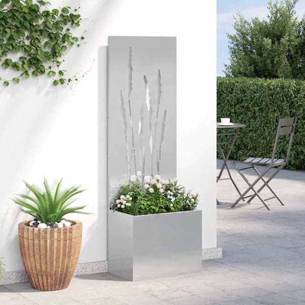 vidaXL Trädgårds integritetsskärm Silver 50 x 140 cm Rostfritt stål