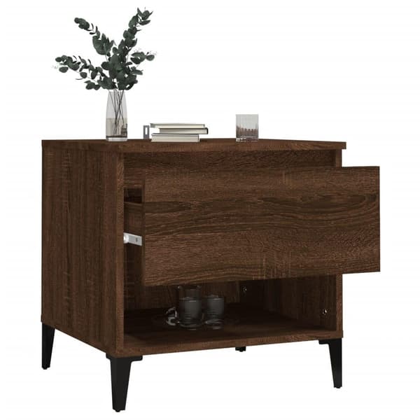 vidaXL Sidebord brun eik 50x46x50 cm konstruert tre