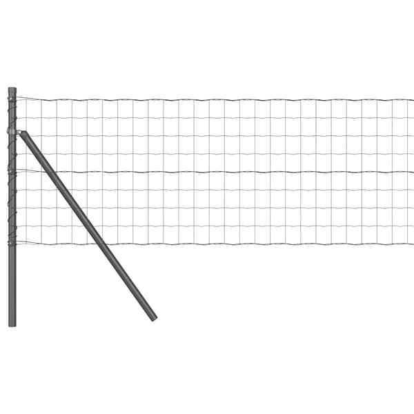 vidaXL Gjerde med stolpe Grå 0,4 x 10 m Stål og PVC