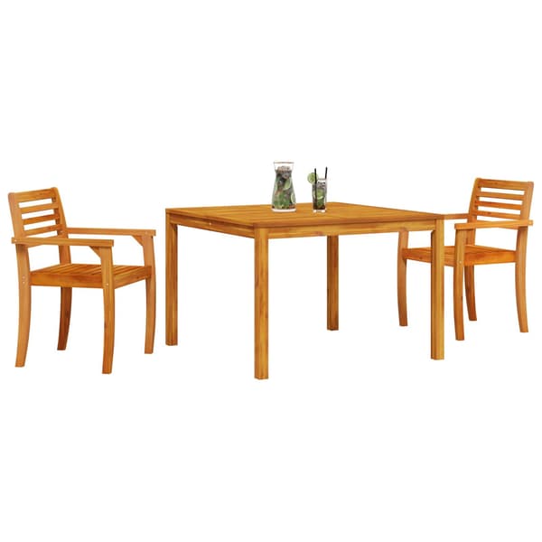 vidaXL Hage Spisegruppe 3 pcs Brun Solid akasietre