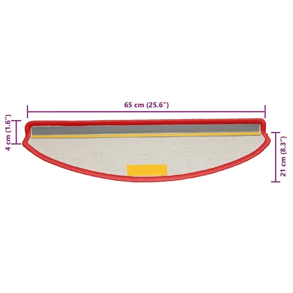 vidaXL Trappmattor 30 st Röd 65x21x4 cm