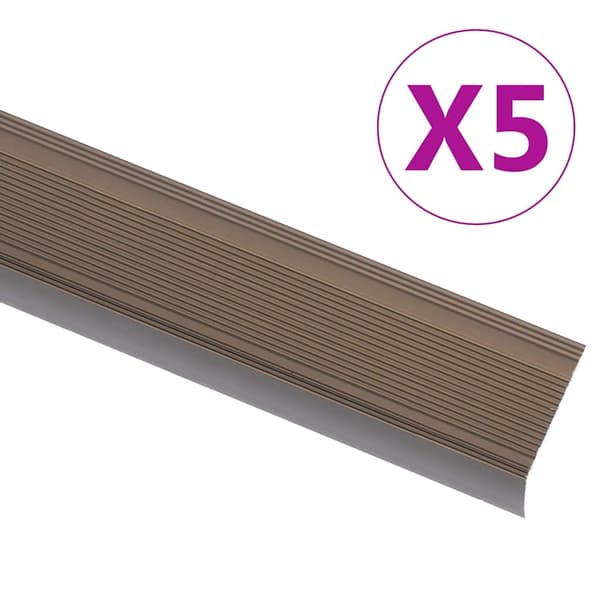 vidaXL Trappeneser L-form 5 stk aluminium 100 cm brun